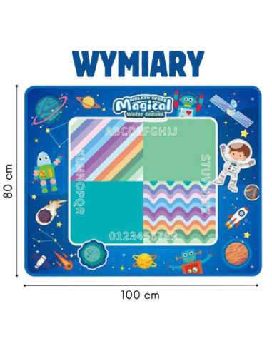 WOOPIE Mata Wodna do Malowania XXL 100x80cm Kosmos Niebieska