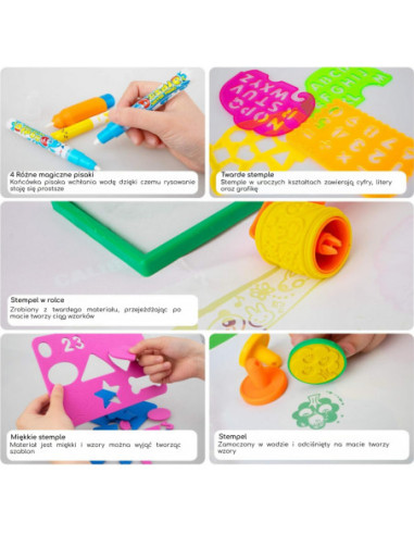 WOOPIE Mata Wodna Edukacyjna do Malowania 2w1 XXL Dwustronna Zwierzęta