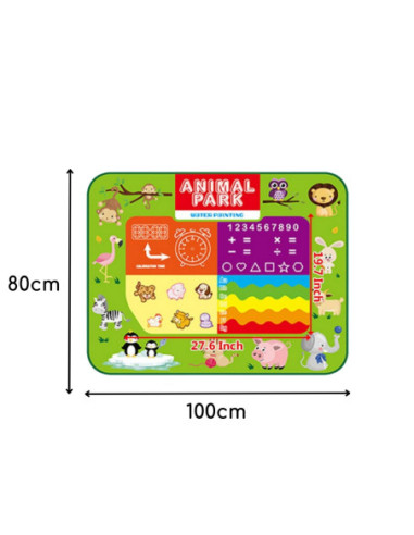 WOOPIE Mata Wodna Edukacyjna do Malowania 2w1 XXL Dwustronna Zwierzęta