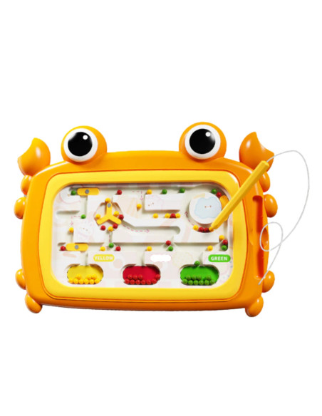 WOOPIE Tablica Magnetyczna Montessori Labirynt Krab Pomarańczowa