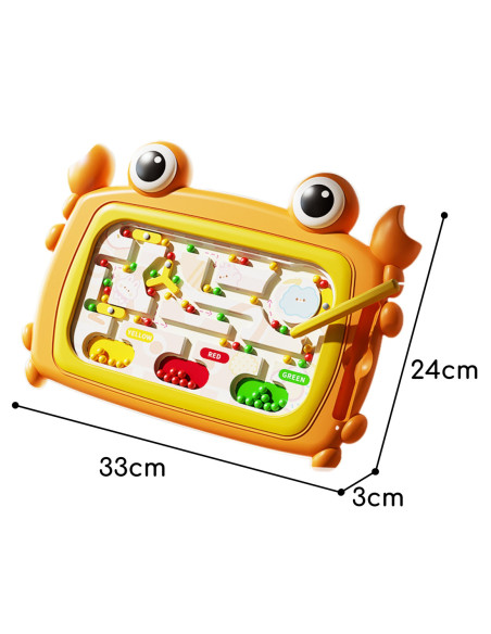 WOOPIE Tablica Magnetyczna Montessori Labirynt Krab Pomarańczowa