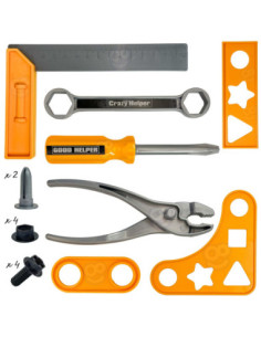 WOOPIE Zestaw Narzędzi Małego Majsterkowicza Gogle Kask Młot Pneumatyczny 21el. 2