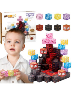WOOPIE Klocki Magnetyczne Bloczki Sześciany Piksele Mine Craft 74el.