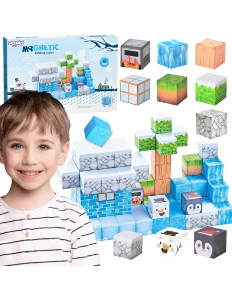 WOOPIE Klocki Magnetyczne Konstrukcyjne Zimowy Świat klocków