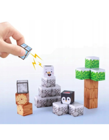 WOOPIE Klocki Magnetyczne Konstrukcyjne Zimowy Świat klocków