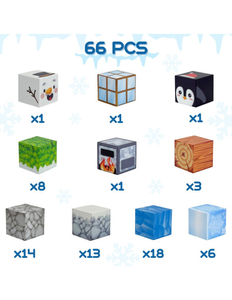 WOOPIE Klocki Magnetyczne Konstrukcyjne Zimowy Świat klocków