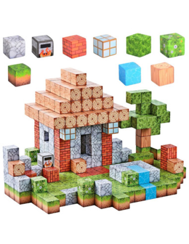 WOOPIE Klocki Magnetyczne Konstrukcyjne Świat Klocków 108 el.