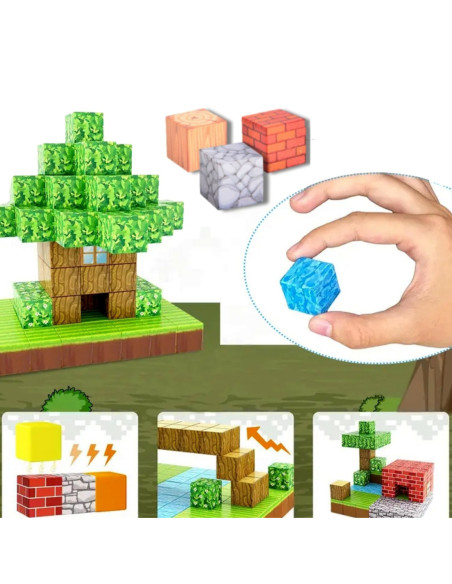 WOOPIE Klocki Magnetyczne Konstrukcyjne Świat Klocków 108 el.