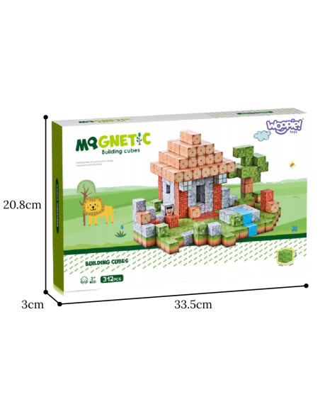 WOOPIE Klocki Magnetyczne Konstrukcyjne Świat Klocków 108 el.