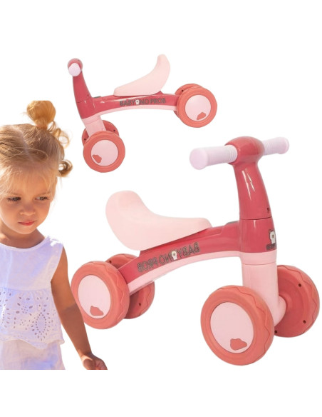 WOOPIE Rowerek Biegowy Różowy Jeździk Czterokołowy
