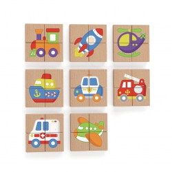 Układanka Drewniana Puzzle Viga Toys 6 Klocków 6 Obrazków Farma