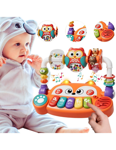 WOOPIE Interaktywne Pianino Edukacyjne Lisek LED Grzechotki