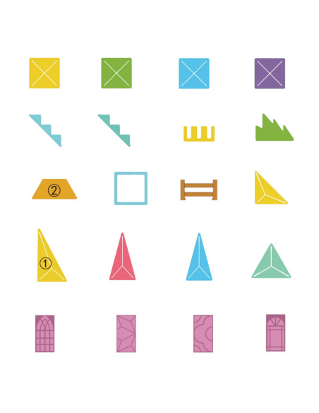 WOOPIE Klocki Magnetyczne Konstrukcyjne 3D Zestaw Edukacyjny Bajkowy Zamek 55el.