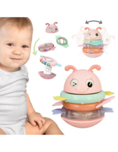 WOOPIE Wańka Wstańka Zabawka Sensoryczna 2w1 Grzechotka Gryzak Żółta