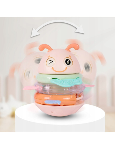 WOOPIE Wańka Wstańka Zabawka Sensoryczna 2w1 Grzechotka Gryzak Żółta