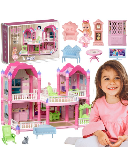 WOOPIE Domek Dla Lalek Willa Ogrodowa 156el.