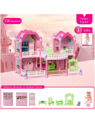WOOPIE Domek Dla Lalek Willa Ogrodowa 156el.
