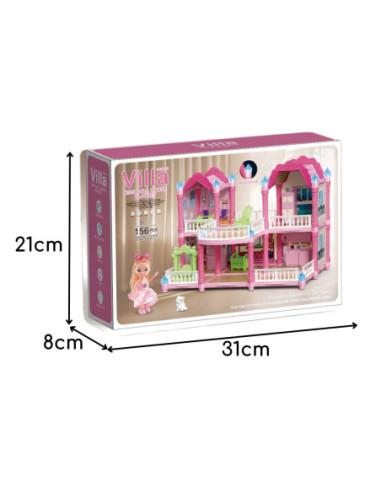 WOOPIE Domek Dla Lalek Willa Ogrodowa 156el.