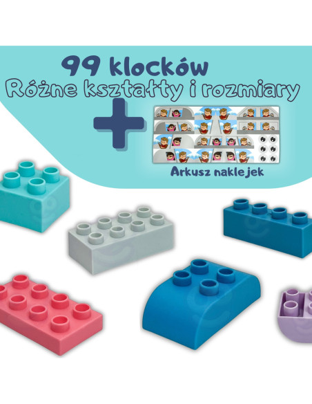 WOOPIE Klocki Soft Blocks Zestaw 99 Elementów w Pudełku