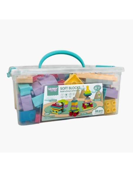 WOOPIE Klocki Soft Blocks Zestaw 99 Elementów w Pudełku