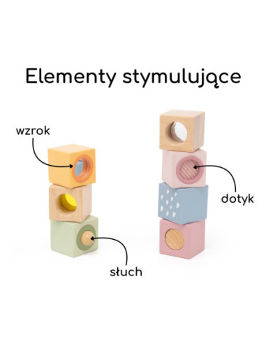 VIGA Drewniane Klocki Sensoryczne PolarB