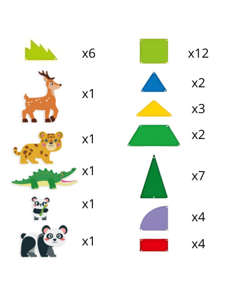 WOOPIE Klocki Magnetyczne Konstrukcyjne 3D Zestaw Edukacyjny Rzadkie Zwierzęta 45el.