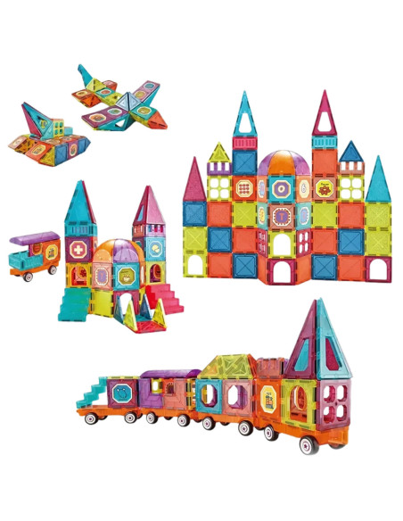 WOOPIE Klocki Magnetyczne 3D Zestaw Pociąg 71el.