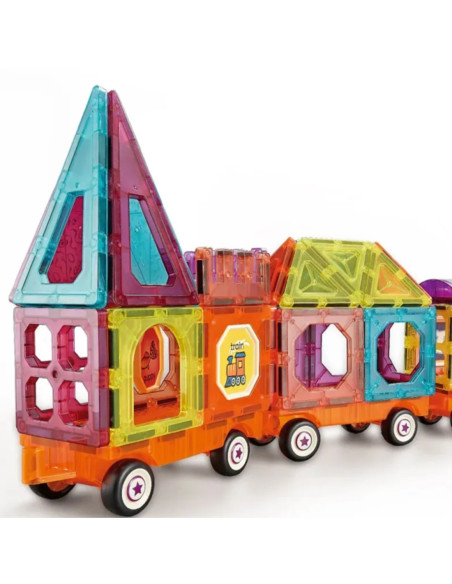 WOOPIE Klocki Magnetyczne 3D Zestaw Pociąg 71el.