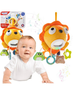 WOOPIE Pluszowy Lew Maskotka Interaktywna Przytulanka Muzyczna z Zawieszkami i Gryzakami