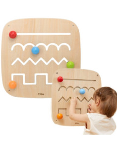 VIGA Drewniana Tablica Manipulacyjna Sensoryczna Labirynt