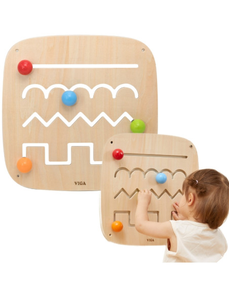 VIGA Drewniana Tablica Manipulacyjna Sensoryczna Labirynt