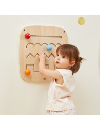 VIGA Drewniana Tablica Manipulacyjna Sensoryczna Labirynt