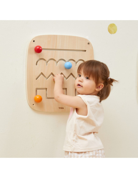 VIGA Drewniana Tablica Manipulacyjna Sensoryczna Labirynt