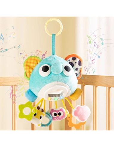 WOOPIE Pluszowy Słonik Maskotka Interaktywna Przytulanka Muzyczna z Zawieszkami i Gryzakami