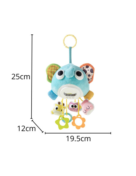 WOOPIE Pluszowy Słonik Maskotka Interaktywna Przytulanka Muzyczna z Zawieszkami i Gryzakami