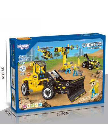 WOOPIE Klocki Konstrukcyjne Zbuduj Pojazdy Budowlane 8 Modeli STEAM