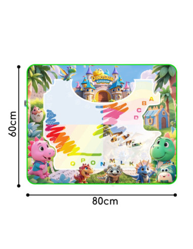 WOOPIE Mata Wodna do Malowania dla Dzieci z Dinozaurami + Akcesoria