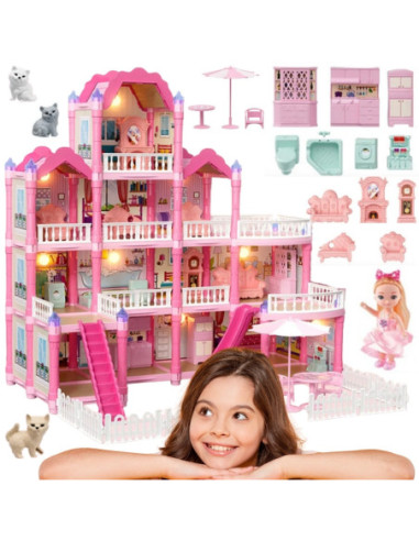 WOOPIE Domek dla Lalek Villa z Akcesoriami i Lalką 296el.
