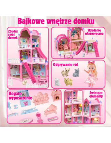 WOOPIE Domek dla Lalek Villa z Akcesoriami i Lalką 296el.