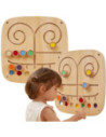 VIGA Drewniana Tablica Manipulacyjna Sensoryczna Labirynt Dotknij i Dopasuj
