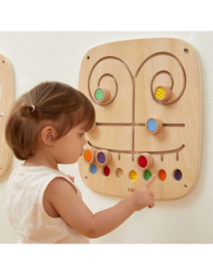 VIGA Drewniana Tablica Manipulacyjna Sensoryczna Labirynt Dotknij i Dopasuj 2
