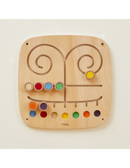 VIGA Drewniana Tablica Manipulacyjna Sensoryczna Labirynt Dotknij i Dopasuj
