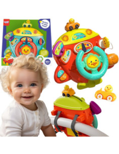 WOOPIE Interaktywna Kierownica Samolot Pojazd na Łózeczko Wózek Efekty 18m+