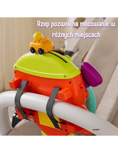 WOOPIE Interaktywna Kierownica Samolot Pojazd na Łózeczko Wózek Efekty 18m+