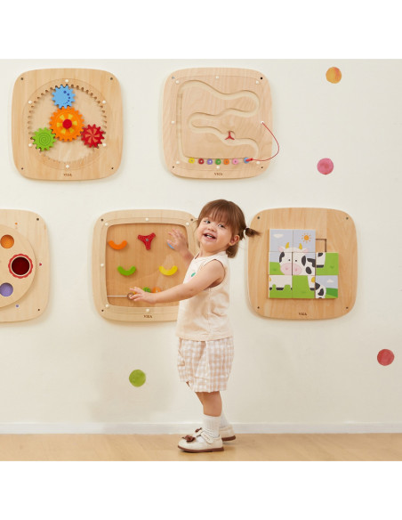 VIGA Drewniana Tablica Manipulacyjna Sensoryczna Przepływ Grawitacyjny