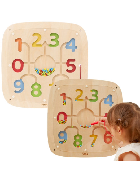 VIGA Drewniana Tablica Manipulacyjna Sensoryczna Nauka Liczenia Sorter