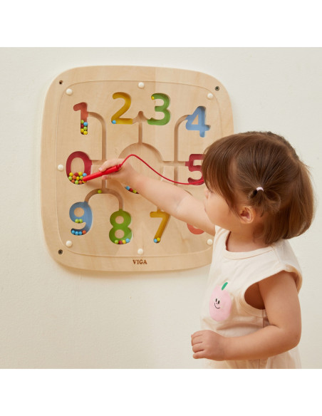 VIGA Drewniana Tablica Manipulacyjna Sensoryczna Nauka Liczenia Sorter