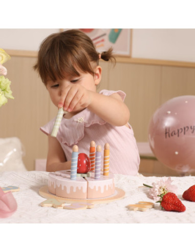 VIGA Drewniany Tort Urodzinowy do Krojenia