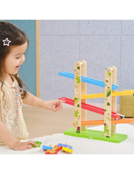 VIGA Drewniana Zjeżdżalnia dla Zwierzątek Dżungla 7 el.