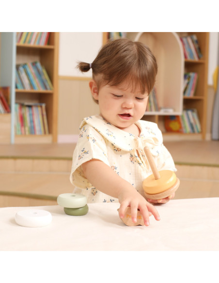 VIGA PolarB Drewniana Piramidka Edukacyjna - Ptaszek